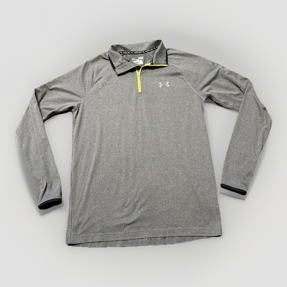 Under Armour Run 1/4‎ Zip Mens Medium Gray Pullover Running All Seasons Gear